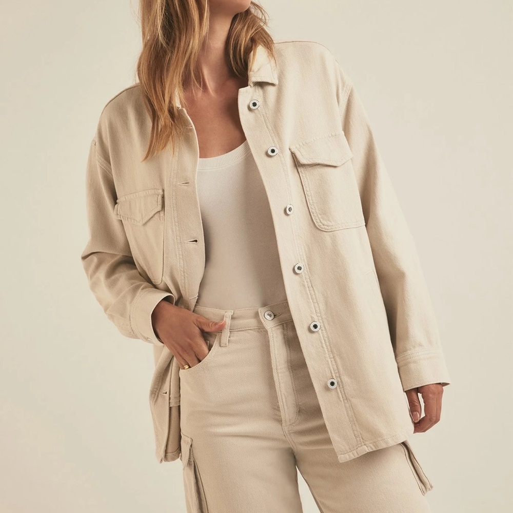 Favorite Daughter The Dad Shacket, Oversized Shirt Jacket Size Small